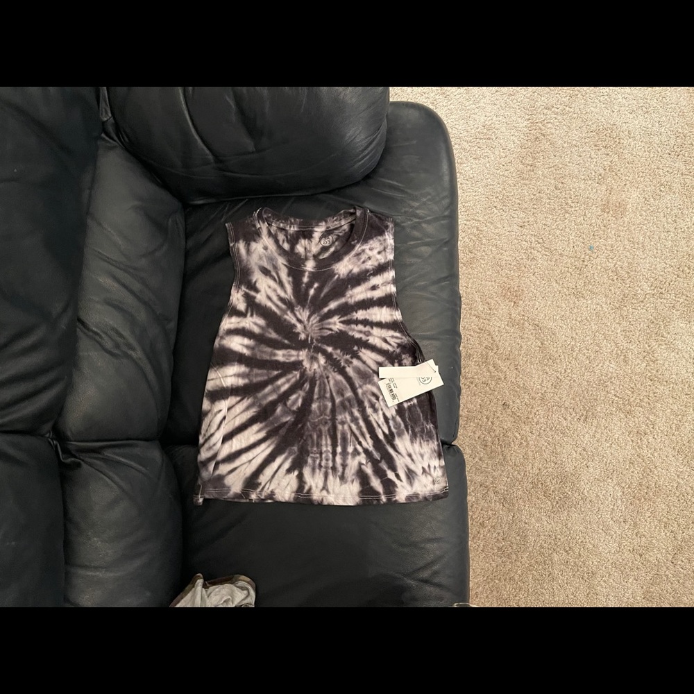 NWT tie dye sleeveless top small(black/white) S - Picture 3 of 6